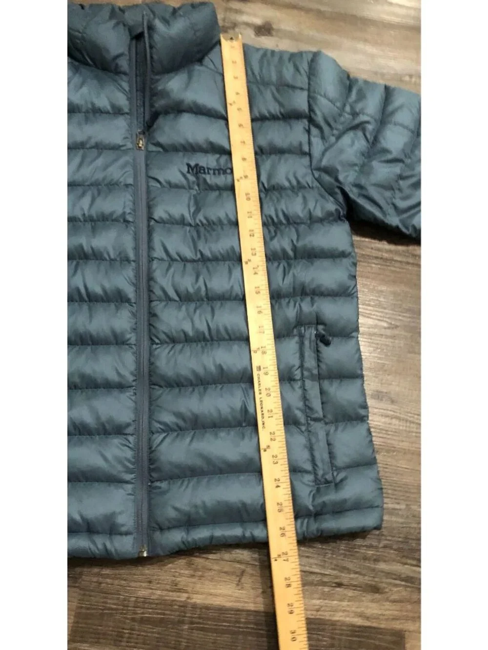 Marmot Mens Medium Blue Zeus Full Zip Down Filled Jacket